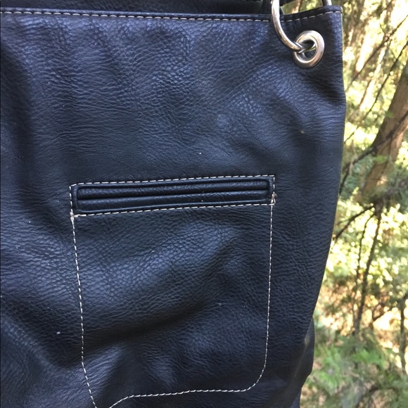 Reflections large black tote curved  black leather shoulder bag - Picture 6 of 6